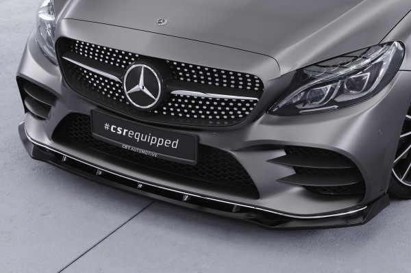 Cup-Spoilerlippe mit ABE für Mercedes Benz C-Klasse W205 AMG-Line CSL696 Schwarz Strukturiert