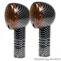 Micro-Flash-Blinker im Carbonlook, kurz, dunkles Glas, 12V/21W Halogen, E-geprüft, M10 Micro-Flash-Blinker im Carbonlook, kurz, dunkles Glas, 12V/21W Halogen, E-geprüft, M10