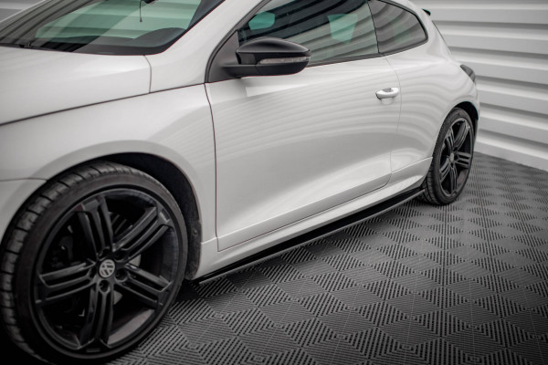 Seitenschweller Ansatz Für VW SCIROCCO R Schwarz Hochglanz