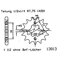 ESJOT Kettenritzel, 14 Zähne