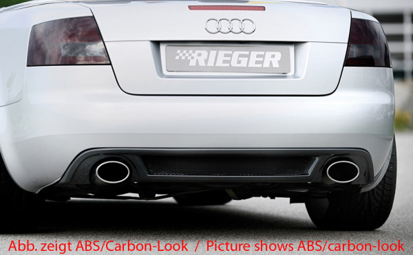 Rieger Heckeinsatz matt schwarz für Audi A4 (8H) Cabrio 04.02-12.05 (bis Facelift)