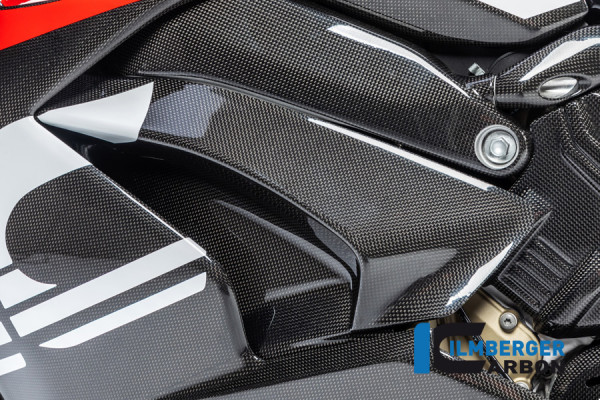 Ilmberger Carbon Abdeckung unterm Rahmen links glanz für Ducati Panigale V4 / V4S ab 2018