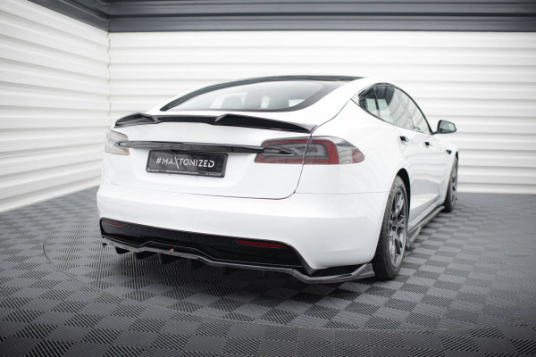 Mittlerer Cup Diffusor DTM Look Heck Ansatz passend für Tesla Model S Plaid Mk1 Facelift