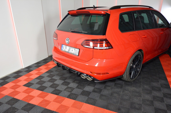 Diffusor Heck Ansatz Für VW GOLF 7 R VARIANT FACELIFT Schwarz Matt