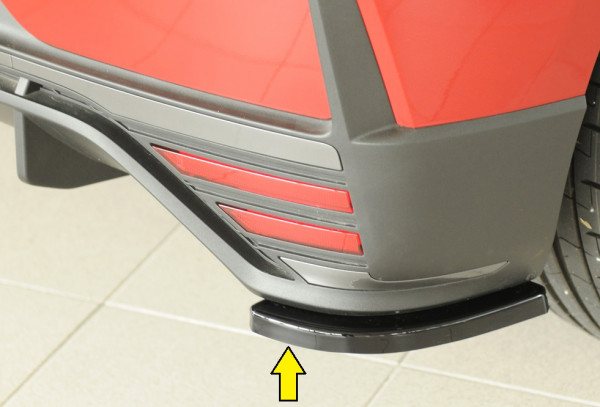 Rieger Heckschürzenansatz seitlich rechts glanz schwarz für Hyundai i20 N-Performance (BC3) 5-tür.