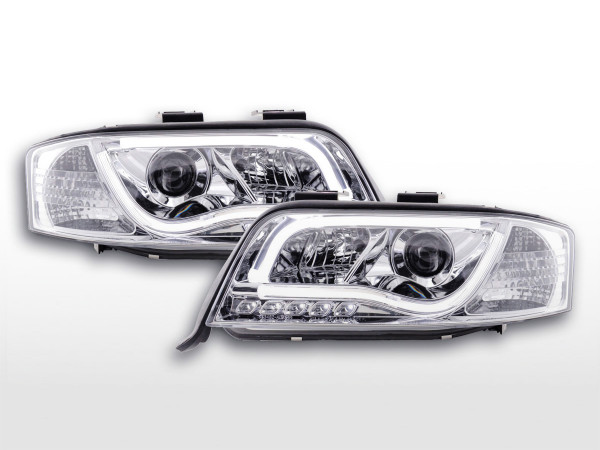 Scheinwerfer Set Daylight LED TFL-Optik Audi A6 Typ 4B 01-04 chrom für Rechtslenker