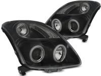 Scheinwerfer Schwarz CCFL Angel Eyes passend für Suzuki Swift 05.05-10 Scheinwerfer Schwarz CCFL Angel Eyes passend für Suzuki Swift 05.05-10