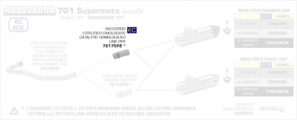 Arrow Verbindungsrohr mit Kat passend für Husqvarna 701 Supermoto ab 2021