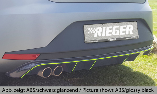 Rieger Heckeinsatz matt schwarz für Seat Leon FR (5F) 5-tür. 01.13-12.16 (bis Facelift)