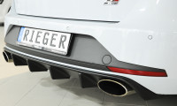 Rieger Heckeinsatz matt schwarz für Seat Leon Cupra (5F) 5-tür. (ST/Kombi) 03.14-12.16 (bis Facelift Ausführung: Schwarz matt