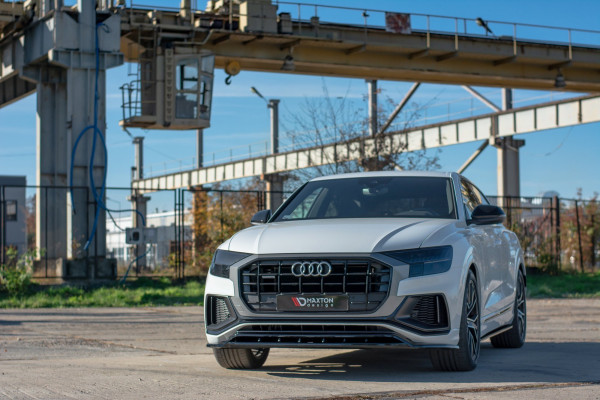 Front Ansatz Für V.1 Audi Q8 S-line / SQ8 Mk1 Schwarz Hochglanz