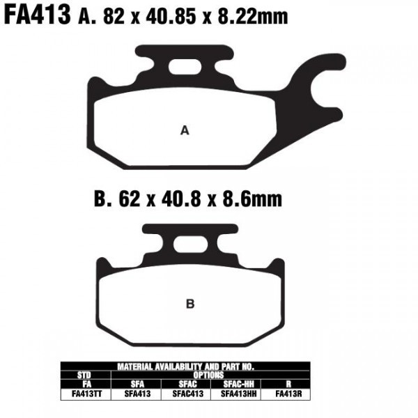 EBC FA413R Bremsbeläge passend für Suzuki ATV
