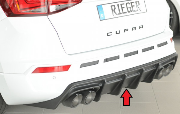 Rieger Heckeinsatz (für Fzg. mit AHK) glanz schwarz für Seat Ateca Cupra (5FP) 08.20- (ab Facelift)