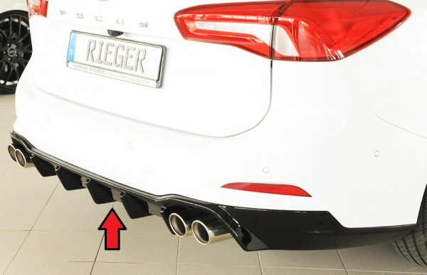 Rieger Heckeinsatz (für Fzg. mit AHK) glanz schwarz für Ford Focus 4 ST (DEH) 5-tür. (Turnier) 04.22