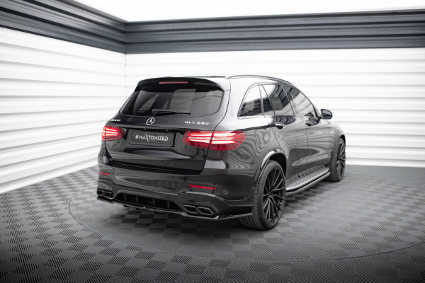 Mittlerer Diffusor Heck Ansatz DTM Look Für V.2 Mercedes-AMG GLC 63 SUV X253 Schwarz Hochglanz