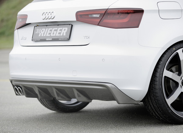 Rieger Heckeinsatz carbon look für Audi A3 (8V) 3-tür. (Schrägheck 8V1) 07.12-08.16 (bis Facelift)