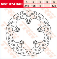 TRW Bremsscheibe starr MST374RAC passend für Yamaha FZ6 & MT-03 TRW Bremsscheibe starr MST374RAC passend für Yamaha FZ6 & MT-03