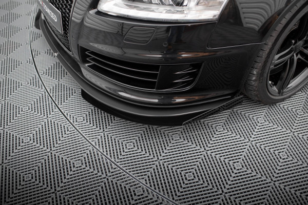 Front Stoßstange Flaps Für Audi RS6 Avant C6 Schwarz Hochglanz