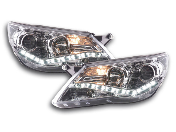 Scheinwerfer Set Daylight LED Tagfahrlicht VW Tiguan 07-11 chrom