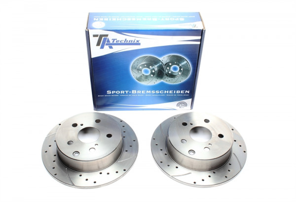 TA Technix Sport Bremsscheiben Satz Hinterachse passend für Toyota Avensis T25