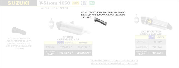 11016DB-Arrow DB-Killer Für SONORA Racing Schalldämpfer