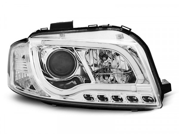 Scheinwerfer Röhrenlicht DRL chrom passend für Audi A3 8p 05.03-03.08