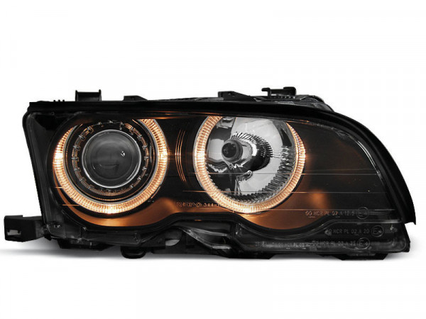 Scheinwerfer Angel Eyes schwarz passend für BMW E46 09.01-03.03 Coupé Cabrio