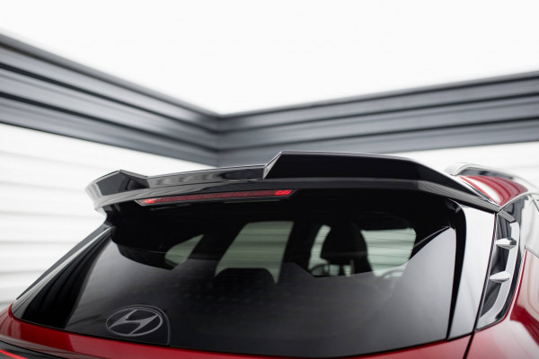 Spoiler CAP Für 3D Hyundai Tucson N-Line Mk4 Schwarz Hochglanz