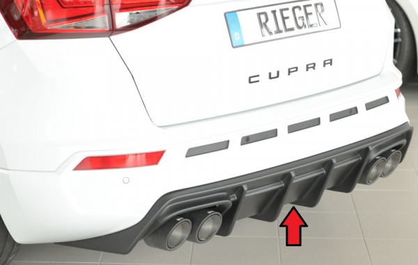 Rieger Heckeinsatz matt schwarz für Seat Ateca Cupra (5FP) 09.18-07.20 (bis Facelift)
