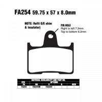 EBC-FA254 HH Bremsbeläge passend für Suzuki, Honda & Kawasaki EBC-FA254 HH Bremsbeläge passend für Suzuki, Honda & Kawasaki