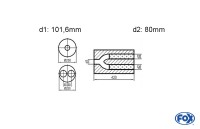 FOX Uni-Schalldämpfer rund zweiflutig Edelstahl Ø250mm FOX Uni-Schalldämpfer rund zweiflutig Edelstahl Ø250mm