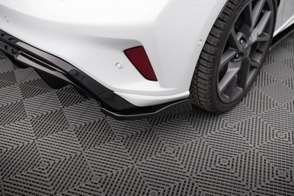 Heck Ansatz Flaps Diffusor V.3 Für (Für Heckansatz V.2) Ford Focus Hatchback ST Mk4 Schwarz Hochgla