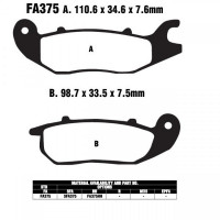 EBC FA375 Bremsbeläge passend für Honda CBF CBR MSX Monkey EBC FA375 Bremsbeläge passend für Honda CBF CBR MSX Monkey