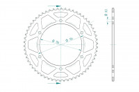 Kettenrad Stahl 57 Zähne Teilung 428 schwarz passend für Fantic Kettenrad Stahl 57 Zähne Teilung 428 schwarz passend für Fantic