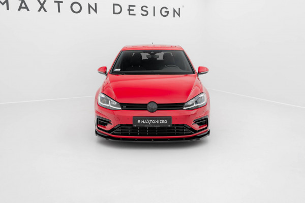 Front Ansatz V.1 Für VW Golf R / R-Line Mk7 Facelift Schwarz Hochglanz