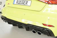 Rieger Heckeinsatz glanz schwarz für Audi A3 S3 (8V) 5-tür. (Sportback 8VA) 09.16- (ab Facelift) Ausführung: Schwarz matt