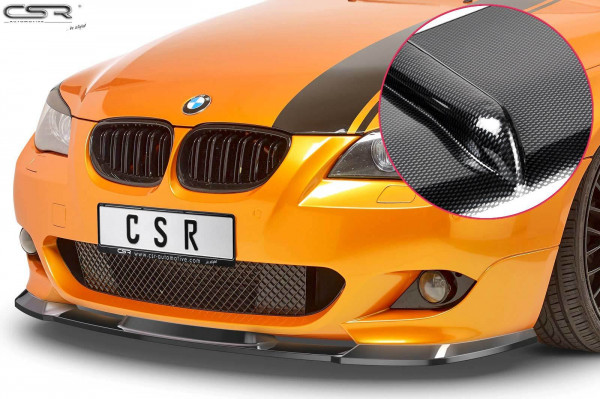 Cup-Spoilerlippe mit ABE für BMW 5er E60/E61 M-Paket CSR-CSL455-C Carbon Look Hochglanz