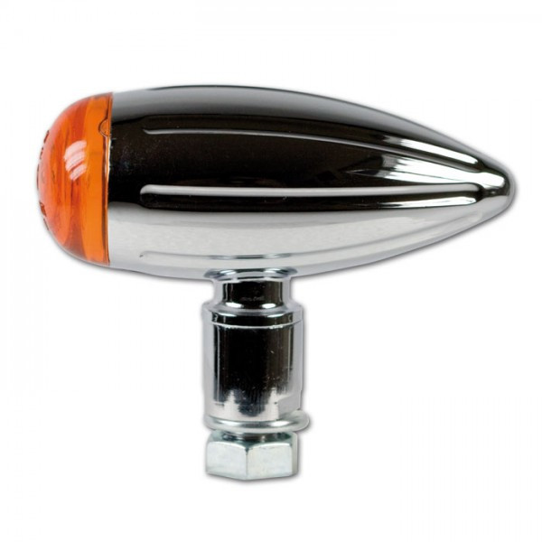 Micro-Bullet Blinker verchromt 12V/21W mit gelbem Glas