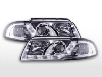 Daylight LED Scheinwerfer Set chrom passend für Audi A4 B5 8D 94-99 Daylight LED Scheinwerfer Set chrom passend für Audi A4 B5 8D 94-99