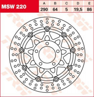 Bremsscheibe schwimmend MSW220 passend für Suzuki Motorräder Bremsscheibe schwimmend MSW220 passend für Suzuki Motorräder