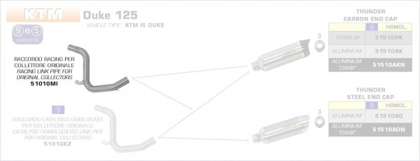51010MI-Arrow Verbindungsrohr Für Originalkrümmer KTM DUKE 200 11-14