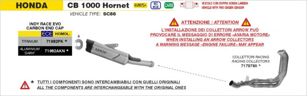 ARROW Krümmer passend für Honda CB 1000 Hornet 2025