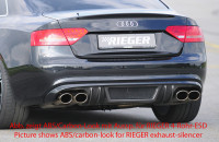Rieger Heckeinsatz carbon look für Audi A5 S5 (B8/B81) Cabrio 06.07-07.11 (bis Facelift) Ausführung: Schwarz matt