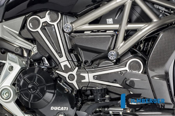 Ilmberger Carbon Zahnriemenabdeckung glanz mit Zierleisten passend für Ducati XDiavel
