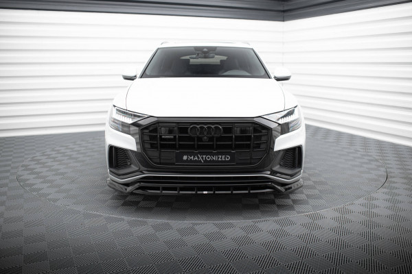 Front Ansatz V.2 Für Audi SQ8 / Q8 S-Line Mk1 Schwarz Hochglanz