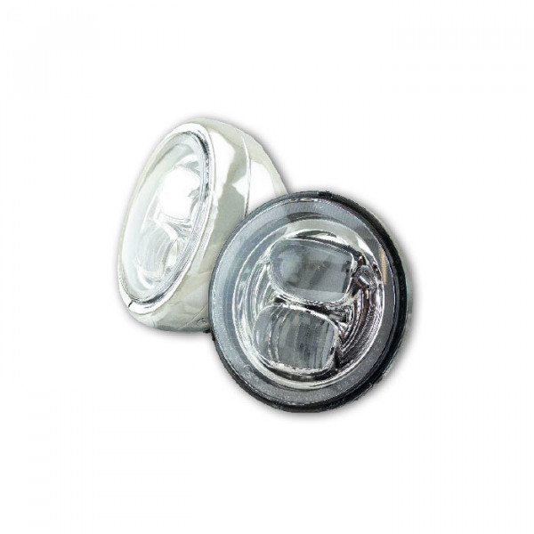 LED-Scheinwerfer "Pearl" 5-3/4" | chrom M8 seitlich | Glas Ø=145mm | E-geprüft
