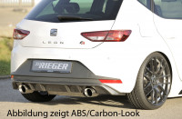 Rieger Heckeinsatz matt schwarz für Seat Leon FR (5F) 5-tür. 01.13-12.16 (bis Facelift) Ausführung: Schwarz matt