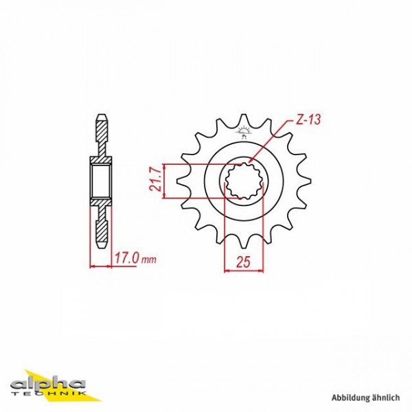 Ritzel gummiert 15 Zähne Teilung 520 passend für Honda und Voge