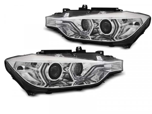 Xenon Scheinwerfer Angel Eyes LED DRL chrom passend für BMW F30 / f31 10.11 - 05.15