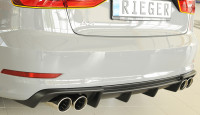 Rieger Heckeinsatz matt schwarz für Audi A3 (8V) 5-tür. (Limousine 8VS) 07.12-08.16 (bis Facelift)